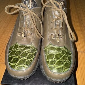 Mauri Green and Brown Sneakers